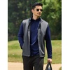 COOFANDY Mens Quarter Zip Pullover Long Sleeve Golf Shirt Fleece Sweatshirt(Navy Blue)