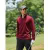 COOFANDY Mens Quarter Zip Pullover Long Sleeve Golf Shirt Fleece Sweatshirt(Wine Red)