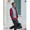 COOFANDY Mens Quarter Zip Pullover Long Sleeve Golf Shirt Fleece Sweatshirt(Wine Red)