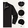 COOFANDY Mens T-Shirt Quarter Button Pullover Casual Long Sleeve Sweatshirt(Black)