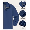 COOFANDY Mens T-Shirt Quarter Button Pullover Casual Long Sleeve Sweatshirt(Dark Blue)