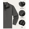 COOFANDY Mens T-Shirt Quarter Button Pullover Casual Long Sleeve Sweatshirt(Dark Grey)