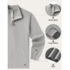 COOFANDY Mens T-Shirt Quarter Button Pullover Casual Long Sleeve Sweatshirt(Light Grey)