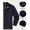 COOFANDY Mens T-Shirt Quarter Button Pullover Casual Long Sleeve Sweatshirt(Navy Blue)