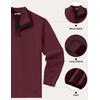 COOFANDY Mens T-Shirt Quarter Button Pullover Casual Long Sleeve Sweatshirt(Wine Red)