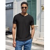 COOFANDY Mens V Neck T-Shirts Short Sleeve Stretch Casual Classic Basic Tee Soft Undershirts(Black-1 Pack)