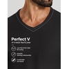 COOFANDY Mens V Neck T-Shirts Short Sleeve Stretch Casual Classic Basic Tee Soft Undershirts(Black/Black/Black-3 Pack)