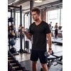 COOFANDY Mens V Neck T-Shirts Short Sleeve Stretch Casual Classic Basic Tee Soft Undershirts(Black/Black/Black-3 Pack)