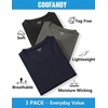 COOFANDY Mens V Neck T-Shirts Short Sleeve Stretch Casual Classic Basic Tee Soft Undershirts(Black/Olive Green/Drak Blue-3 Pack)
