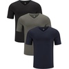 COOFANDY Mens V Neck T-Shirts Short Sleeve Stretch Casual Classic Basic Tee Soft Undershirts(Black/Olive Green/Drak Blue-3 Pack)