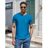 COOFANDY Mens V Neck T-Shirts Short Sleeve Stretch Casual Classic Basic Tee Soft Undershirts(Blue-1 Pack)