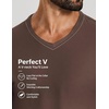 COOFANDY Mens V Neck T-Shirts Short Sleeve Stretch Casual Classic Basic Tee Soft Undershirts(Brown-1 Pack)