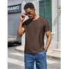 COOFANDY Mens V Neck T-Shirts Short Sleeve Stretch Casual Classic Basic Tee Soft Undershirts(Brown-1 Pack)