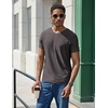 COOFANDY Mens V Neck T-Shirts Short Sleeve Stretch Casual Classic Basic Tee Soft Undershirts(Dark Grey-1 Pack)