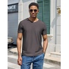 COOFANDY Mens V Neck T-Shirts Short Sleeve Stretch Casual Classic Basic Tee Soft Undershirts(Dark Grey-1 Pack)