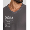 COOFANDY Mens V Neck T-Shirts Short Sleeve Stretch Casual Classic Basic Tee Soft Undershirts(Dark Grey-1 Pack)