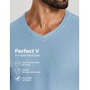 COOFANDY Mens V Neck T-Shirts Short Sleeve Stretch Casual Classic Basic Tee Soft Undershirts(Light Bue-1 Pack)