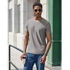 COOFANDY Mens V Neck T-Shirts Short Sleeve Stretch Casual Classic Basic Tee Soft Undershirts(Light Grey-1 Pack)