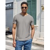 COOFANDY Mens V Neck T-Shirts Short Sleeve Stretch Casual Classic Basic Tee Soft Undershirts(Light Grey-1 Pack)