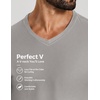 COOFANDY Mens V Neck T-Shirts Short Sleeve Stretch Casual Classic Basic Tee Soft Undershirts(Light Grey-1 Pack)