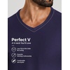 COOFANDY Mens V Neck T-Shirts Short Sleeve Stretch Casual Classic Basic Tee Soft Undershirts(Navy Blue-1 Pack)
