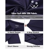 COOFANDY Mens V Neck T-Shirts Short Sleeve Stretch Casual Classic Basic Tee Soft Undershirts(Navy Blue-1 Pack)