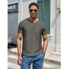 COOFANDY Mens V Neck T-Shirts Short Sleeve Stretch Casual Classic Basic Tee Soft Undershirts(Olive Green-1 Pack)