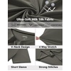 COOFANDY Mens V Neck T-Shirts Short Sleeve Stretch Casual Classic Basic Tee Soft Undershirts(Olive Green-1 Pack)