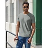 COOFANDY Mens V Neck T-Shirts Short Sleeve Stretch Casual Classic Basic Tee Soft Undershirts(Sage Green-1 Pack)