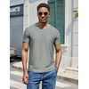 COOFANDY Mens V Neck T-Shirts Short Sleeve Stretch Casual Classic Basic Tee Soft Undershirts(Sage Green-1 Pack)