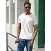 COOFANDY Mens V Neck T-Shirts Short Sleeve Stretch Casual Classic Basic Tee Soft Undershirts(White-1 Pack)