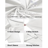 COOFANDY Mens V Neck T-Shirts Short Sleeve Stretch Casual Classic Basic Tee Soft Undershirts(White-1 Pack)