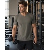 COOFANDY Mens V Neck T-Shirts Short Sleeve Stretch Casual Classic Basic Tee Soft Undershirts(White/Black/Olive Green-3 Pack)