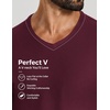 COOFANDY Mens V Neck T-Shirts Short Sleeve Stretch Casual Classic Basic Tee Soft Undershirts(Wine Red-1 Pack)