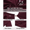 COOFANDY Mens V Neck T-Shirts Short Sleeve Stretch Casual Classic Basic Tee Soft Undershirts(Wine Red-1 Pack)