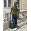 COOFANDY Quarter Zip Pullover Men 1/4 Zip Sweaters Business Casual Sweater(Army Green)