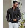 COOFANDY Quarter Zip Pullover Men 1/4 Zip Sweaters Business Casual Sweater(Black)