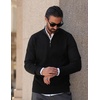 COOFANDY Quarter Zip Pullover Men 1/4 Zip Sweaters Business Casual Sweater(Black)