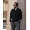 COOFANDY Quarter Zip Pullover Men 1/4 Zip Sweaters Business Casual Sweater(Black)
