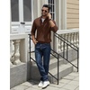 COOFANDY Quarter Zip Pullover Men 1/4 Zip Sweaters Business Casual Sweater(Caramel)