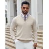 COOFANDY Quarter Zip Pullover Men 1/4 Zip Sweaters Business Casual Sweater(Champagne)