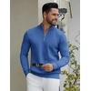 COOFANDY Quarter Zip Pullover Men 1/4 Zip Sweaters Business Casual Sweater(Denim Blue)