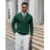 COOFANDY Quarter Zip Pullover Men 1/4 Zip Sweaters Business Casual Sweater(Forest Green)