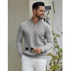 COOFANDY Quarter Zip Pullover Men 1/4 Zip Sweaters Business Casual Sweater(Grey)