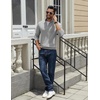 COOFANDY Quarter Zip Pullover Men 1/4 Zip Sweaters Business Casual Sweater(Grey)