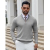 COOFANDY Quarter Zip Pullover Men 1/4 Zip Sweaters Business Casual Sweater(Grey)
