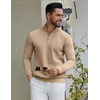 COOFANDY Quarter Zip Pullover Men 1/4 Zip Sweaters Business Casual Sweater(Khaki)