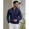 COOFANDY Quarter Zip Pullover Men 1/4 Zip Sweaters Business Casual Sweater(Navy Blue)