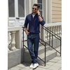 COOFANDY Quarter Zip Pullover Men 1/4 Zip Sweaters Business Casual Sweater(Navy Blue)