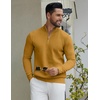 COOFANDY Quarter Zip Pullover Men 1/4 Zip Sweaters Business Casual Sweater(Turmeric)